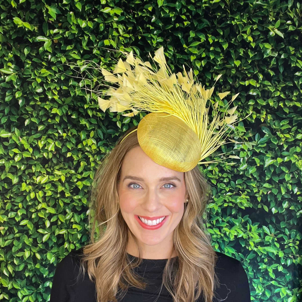 Greta Yellow Kentucky Derby Fascinator Hat