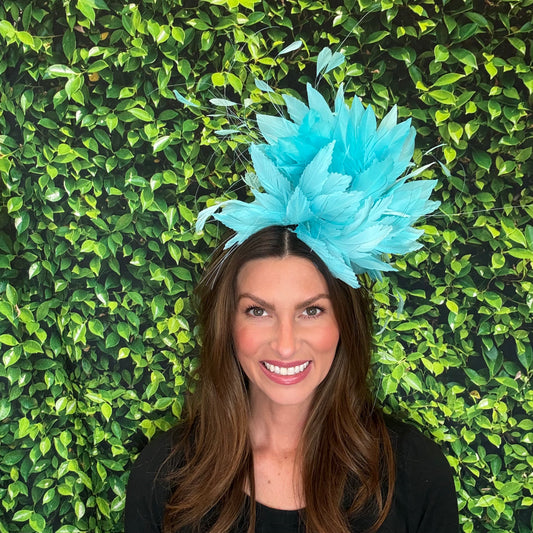 Kacey Aqua Blue Kentucky Derby Fascinator Hat