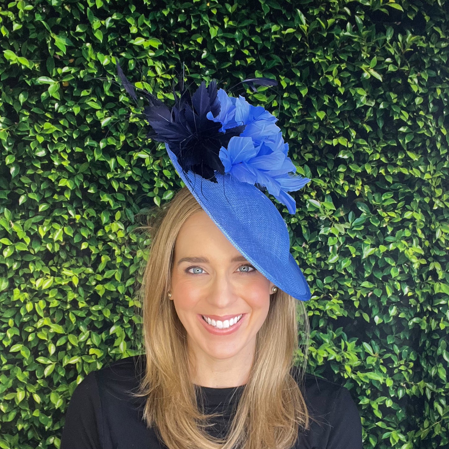 Clarissa Blue and Navy Kentucky Derby Fascinator Hat
