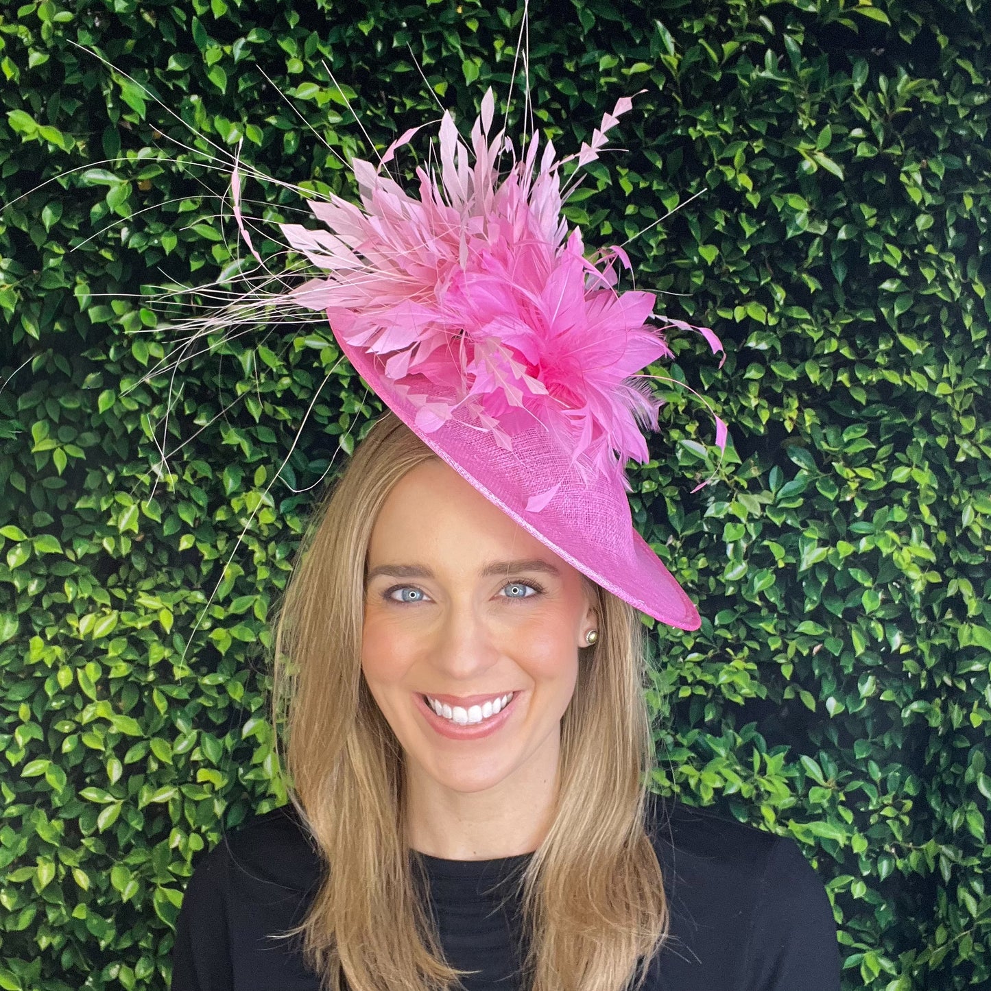 Julia Bubblegum Pink and Baby Pink Kentucky Derby Fascinator Hat