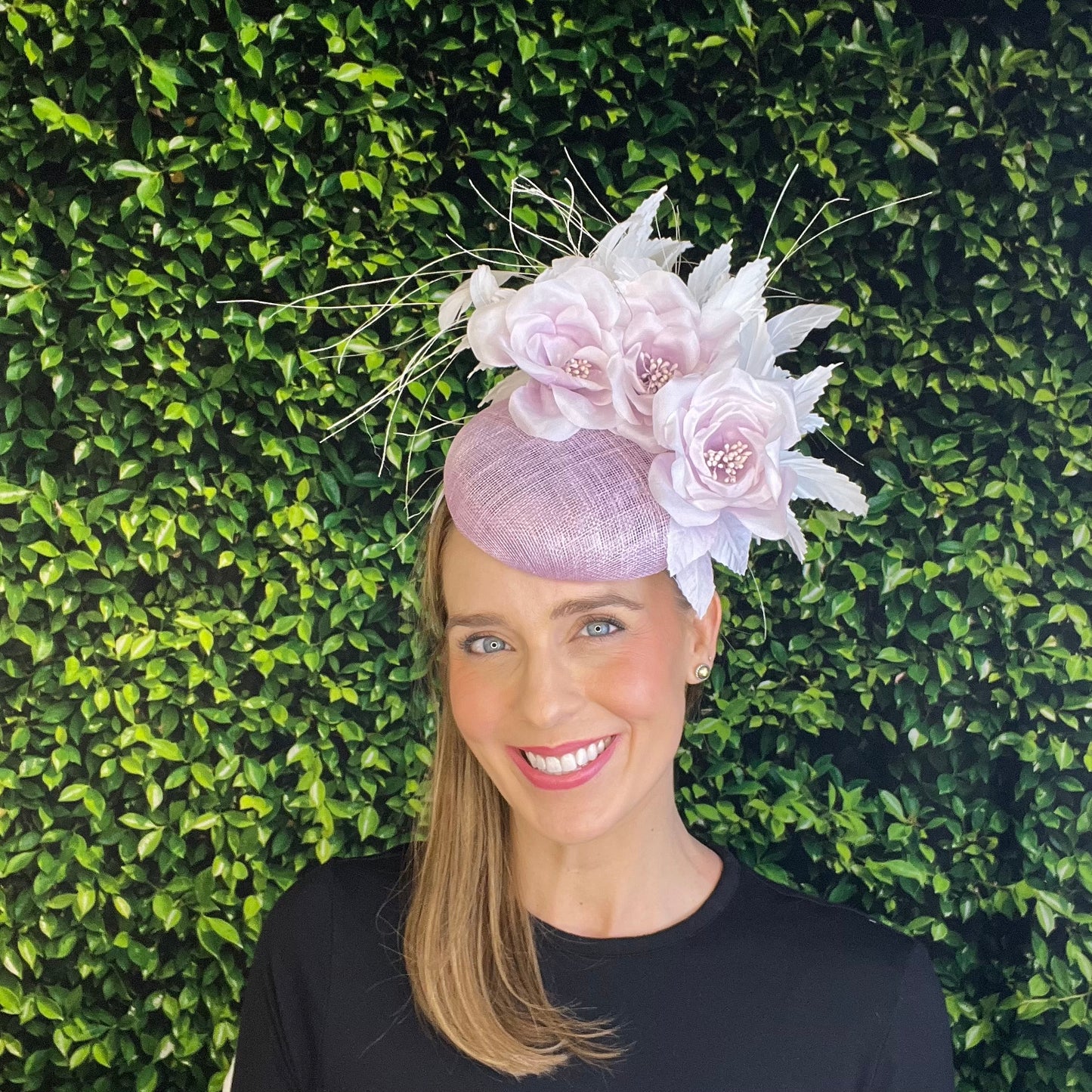 Sadie Lilac and White Kentucky Derby Fascinator Hat