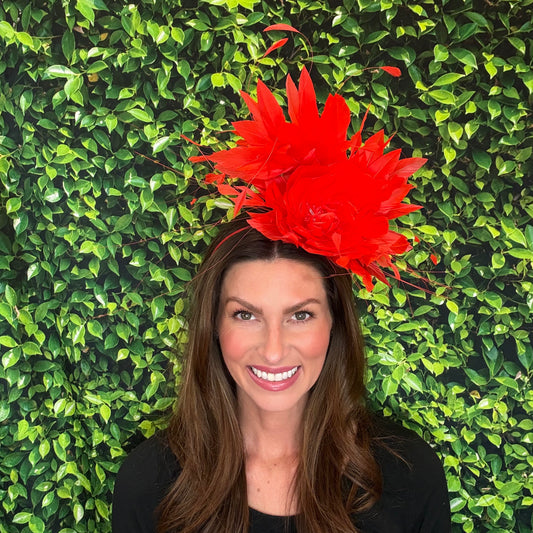 Fiona Red Kentucky Derby Fascinator Hat
