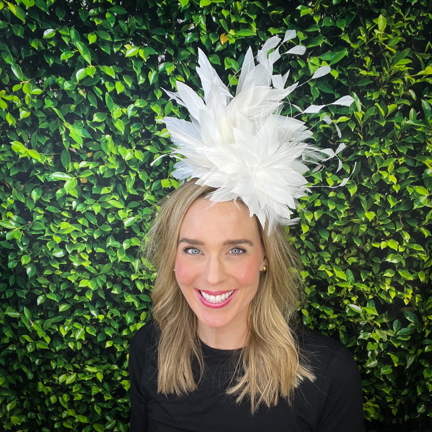 Isla Monochromatic Feather Kentucky Derby Fascinator Hat